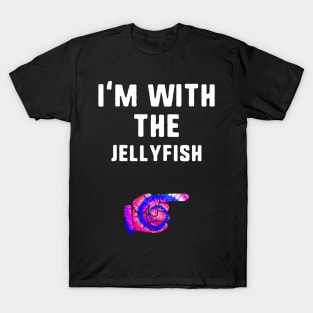 I'm With Jellyfish Ie Dye Halloween Matching Couple Costume T-Shirt